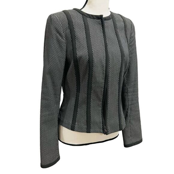 WORTH New York designer Gray Full Zip collarless blazer jacket size 6 - Picture 4 of 10